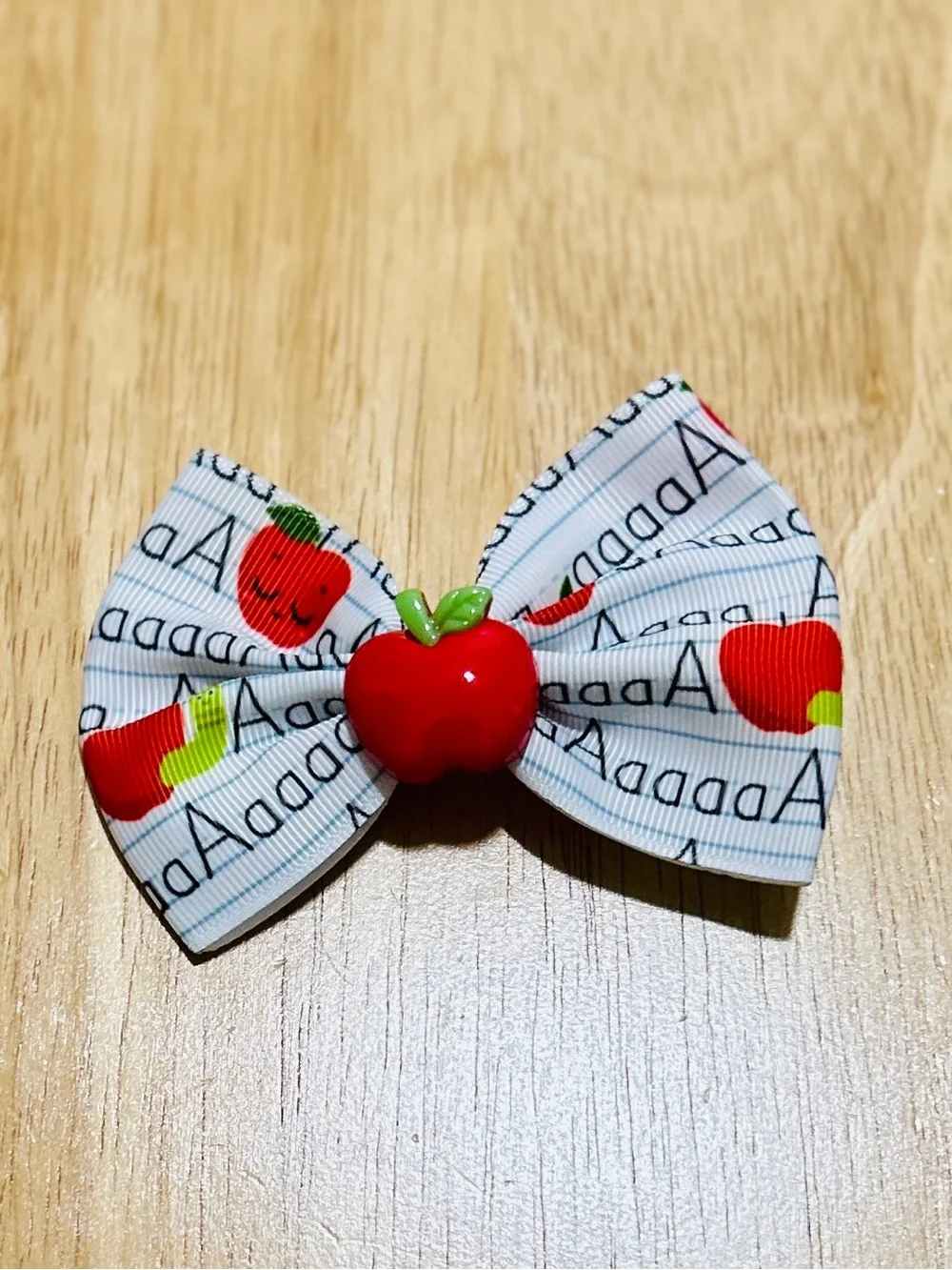 Apple Accent Kids Hair Bow Clip